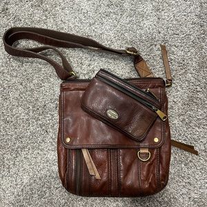 Fossil Leather Crossbody Purse & Wallet